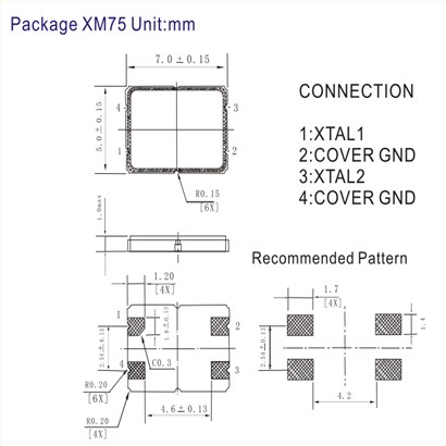 7050mm,XM75-20P18FE30-XM75-T13.560MHz,Macrobizes品牌