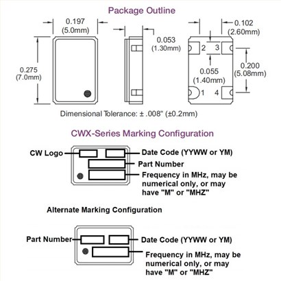 CWX813-033.0M,7050mm,ConnorWinfield时钟振荡器,低抖动晶振