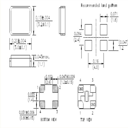 ABM3B-12.000MHZ-B2-T,5032贴片晶振,Abracon欧美晶振